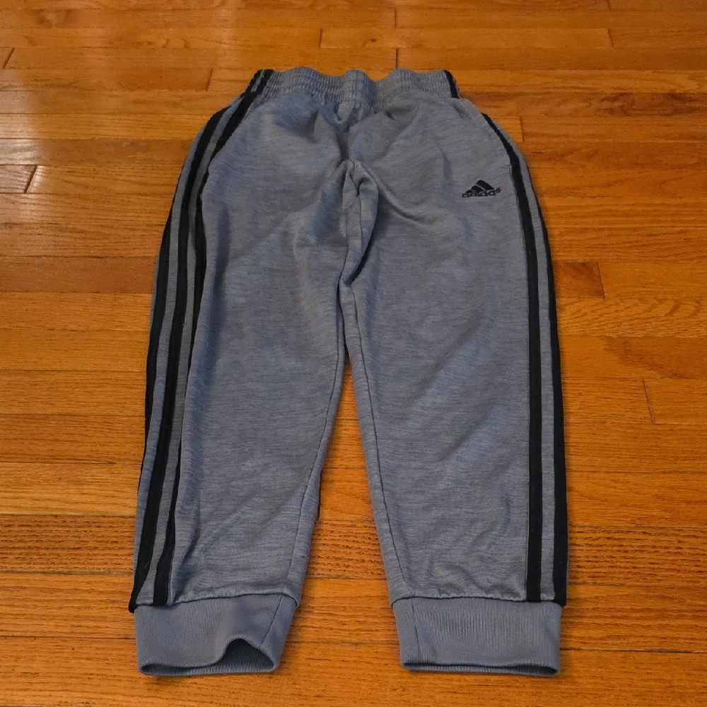 Adidas Kids Grey And Black Joggers